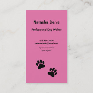 Carte De Visite Marcheur de chien d'empreinte de patte dans le