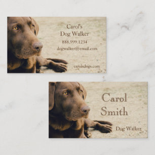 Carte De Visite Marcheur fait sur commande de chien, service aux