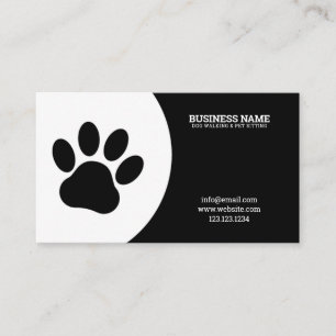 Carte De Visite Marcheur unique de chien blanc et noir à mâchoires