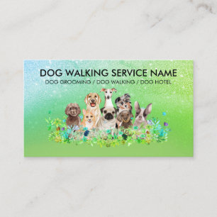 Carte De Visite Marcheuse à chiens étincelants