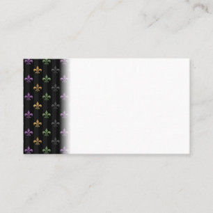 Carte De Visite Mardi Gras Coloré Fleur De Lis Sombre Vertical