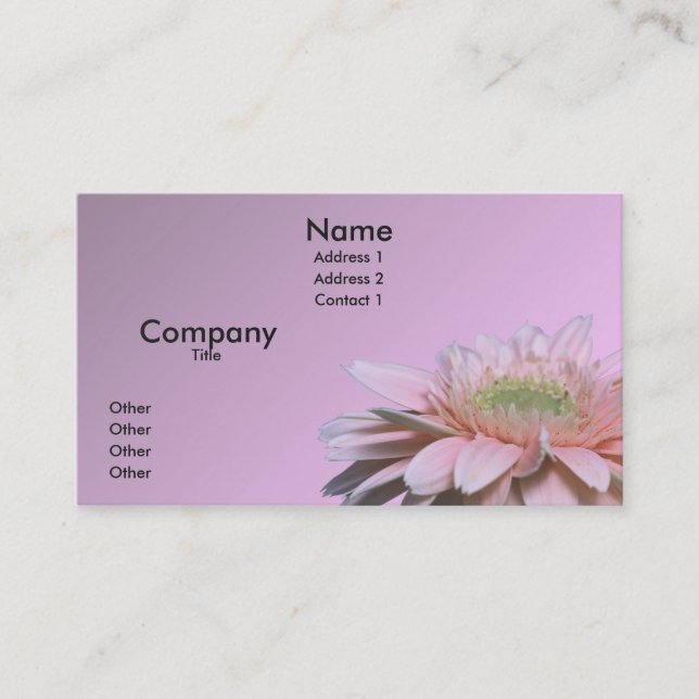 Carte De Visite Marguerite de Gerbera (Devant)