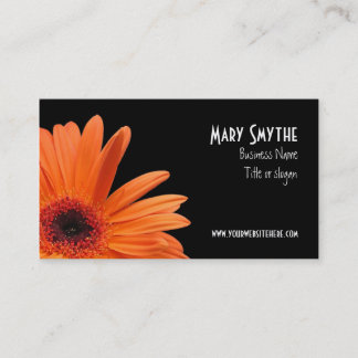 Carte De Visite Marguerite noire et orange chique de Gerbera