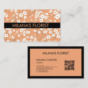 Carte De Visite Marguerite Orange Fleuriste Fleur Moderne Tendance