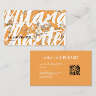 Carte De Visite Marguerite Orange Fleuriste Fleur Moderne Tendance