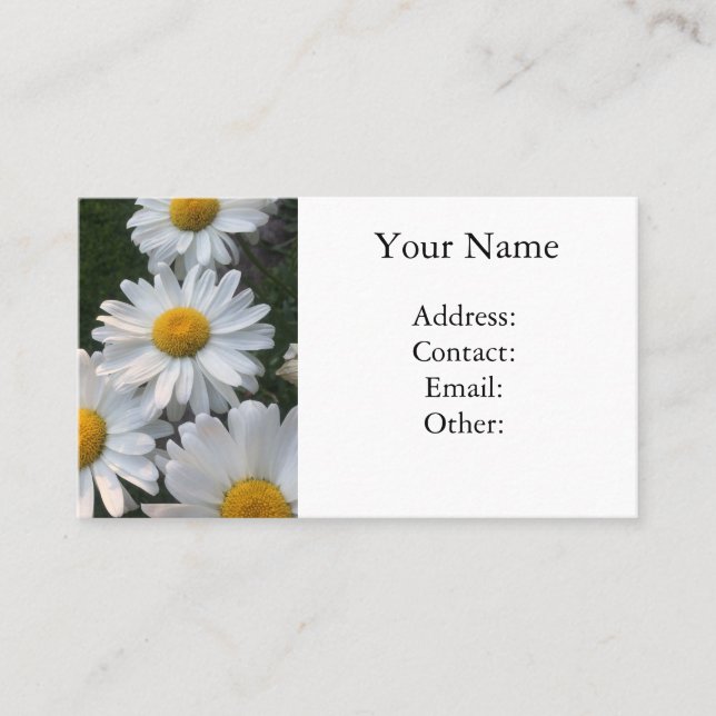 Carte De Visite Marguerites blanches (Devant)