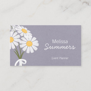 Carte De Visite Marguerites blanches florales élégantes rustique