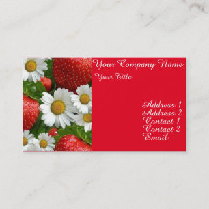 Carte De Visite Marguerites et fraises