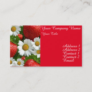Carte De Visite Marguerites et fraises