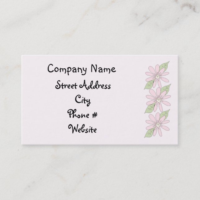 Carte De Visite Marguerites roses (Devant)