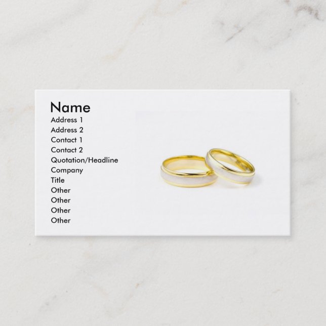 Carte de visite mariage anneaux (Devant)