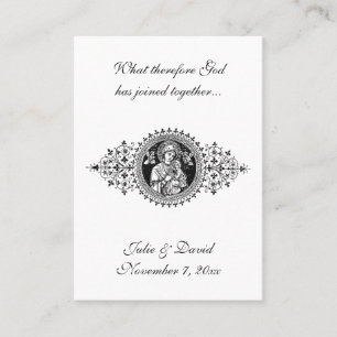 Carte De Visite Mariage catholique Faveur Vierge Marie Souvenir   