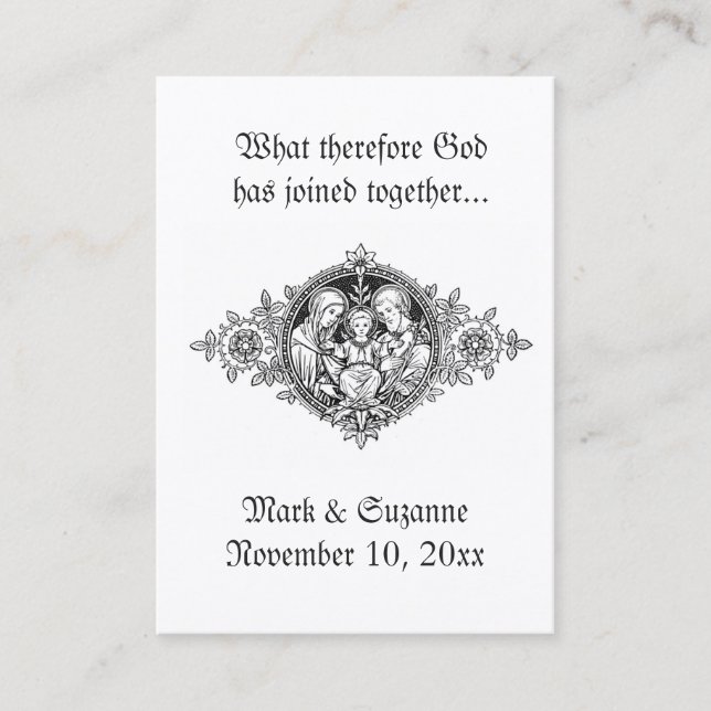 Carte De Visite Mariage catholique Favoriser la Sainte Famille Car (Devant)