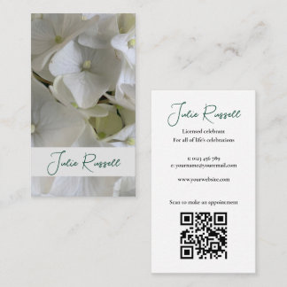 Carte De Visite Mariage célébré Simple Blanc Floral