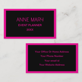 Carte De Visite Mariage Couleur Personnalisée Tendance Rose Chaud 