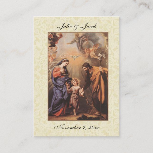Carte De Visite Mariage de la Sainte Famille catholique Favoriser  (Devant)