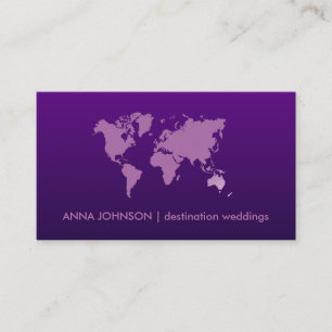 Carte De Visite Mariage de l'agent de voyage de Purple Gradient Wo