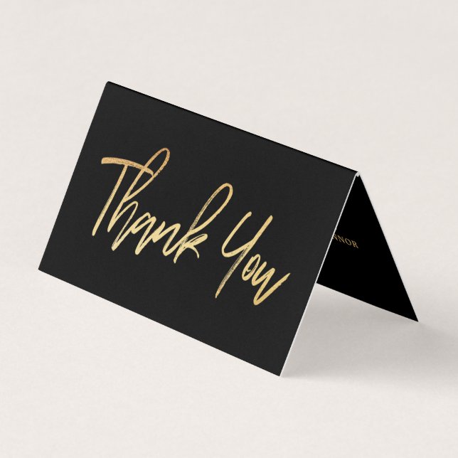 Carte De Visite Mariage de script Gold Foil moderne (Devant)