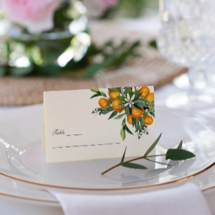 Carte De Visite Mariage en fleurs orange Tangerine