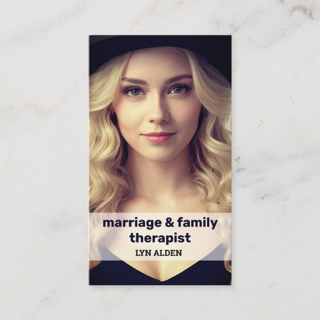 Carte De Visite Mariage Et Thérapeute De Famille QR (Devant)