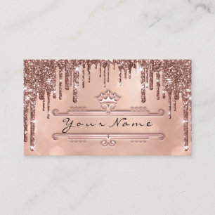 Carte De Visite Mariage Event Planner Rose Parties scintillant  de