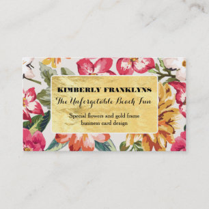 Carte De Visite mariage floral de destination de plage tropicale