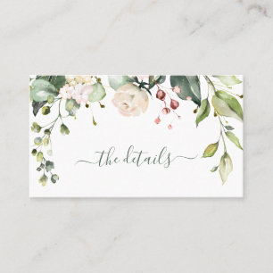 Carte De Visite mariage florale d'aquarelle/détails de la douche/