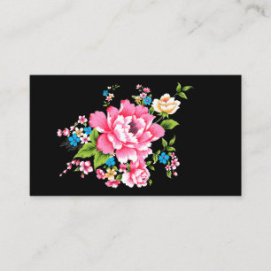 Carte De Visite Mariage personnalisé Pink Peony bouquet de fleurs