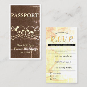Carte De Visite mariage pirate inserts rsvp
