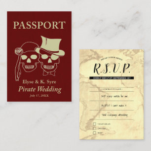 Carte De Visite mariage pirate inserts rsvp