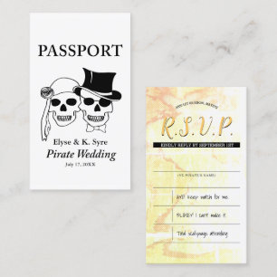 Carte De Visite mariage pirate inserts rsvp
