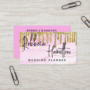 Carte De Visite Mariage Planificateur d'événements Rose de Parties