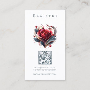Carte De Visite Mariage Registre-moderne Rose en forme de coeur