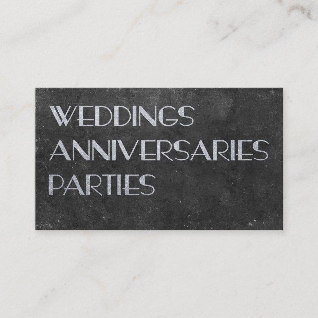 Carte De Visite Mariages, Anniversaires, Parties | Argent / Ardois (Devant)