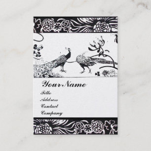 Carte De Visite MARIAGES INSÉPARABLES MONOGRAM Black White Pearl