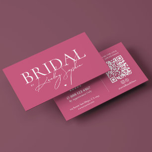 Carte De Visite Mariée Minimaliste Styliste Élégant Rose