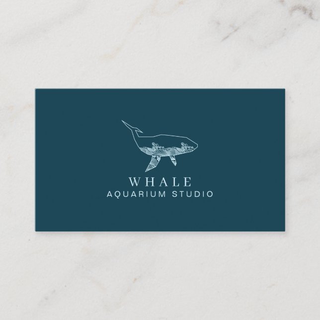 Carte De Visite Marine Aquarium Whale Surfer (Devant)