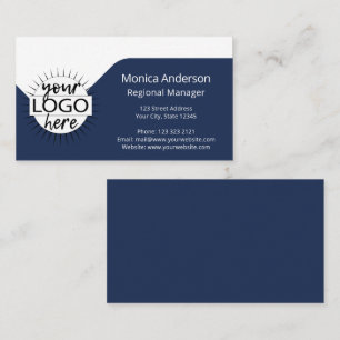 Carte De Visite Marine Bleu Blanc Simple Moderne