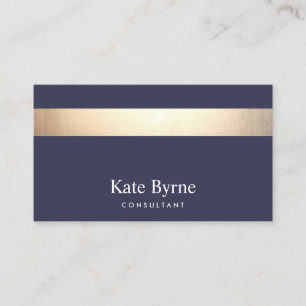 Carte De Visite Marine Bleu - Gold Stripe Moderne Design