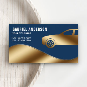 Carte De Visite Marine Blue Gold Luxe Location de voiture Chauffeu