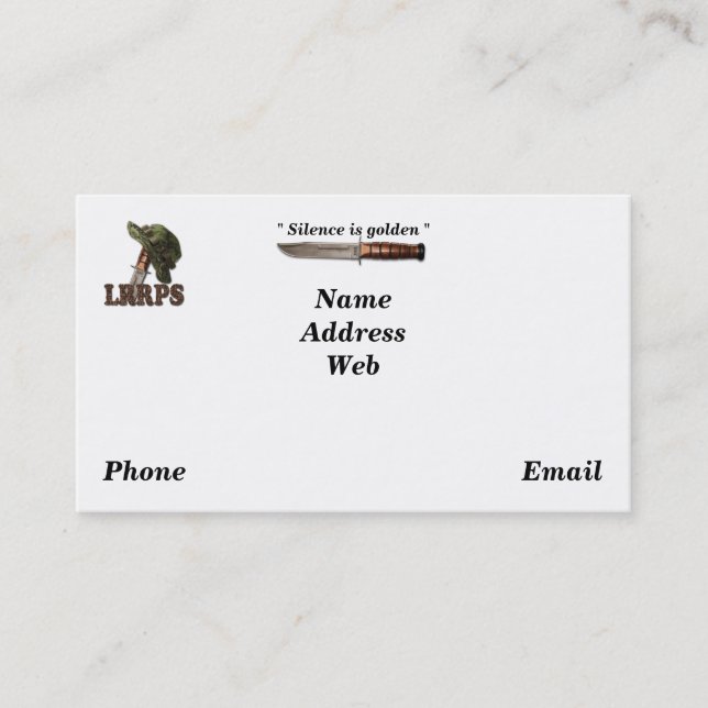 Carte De Visite Marine de l'armée de terre marine marine rangers l (Devant)