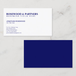 Carte De Visite Marine et Blanc professionnels minimalistes   Un c