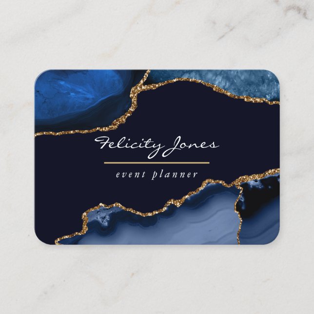 Carte De Visite Marine et Gold Agate Precive Stone (Devant)