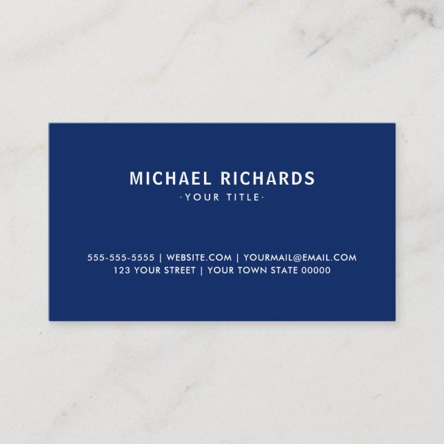 Carte De Visite Marine professionnelle bleu clair moderne simple (Devant)