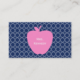 Carte De Visite Marine rose Quatrefoil d'Apple