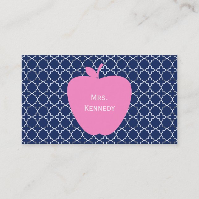 Carte De Visite Marine rose Quatrefoil d'Apple (Devant)