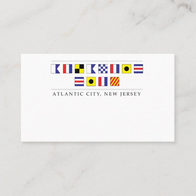 Carte de visite maritime de Atlantic City (Devant)