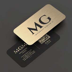 Carte De Visite Marketing Monogramme Élégant Faux Or Moderne