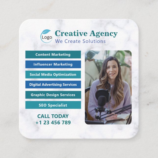 Carte de visite marketing numérique de Creative Ag (Devant)
