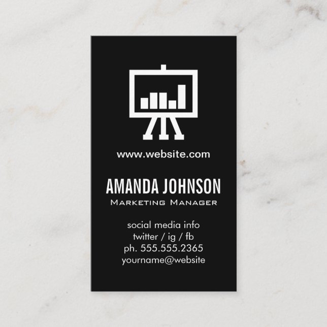 Carte De Visite Marketing numérique / Noir (Devant)